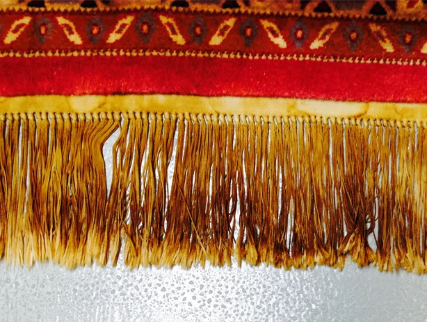 Rug fringes before cleaning and repair