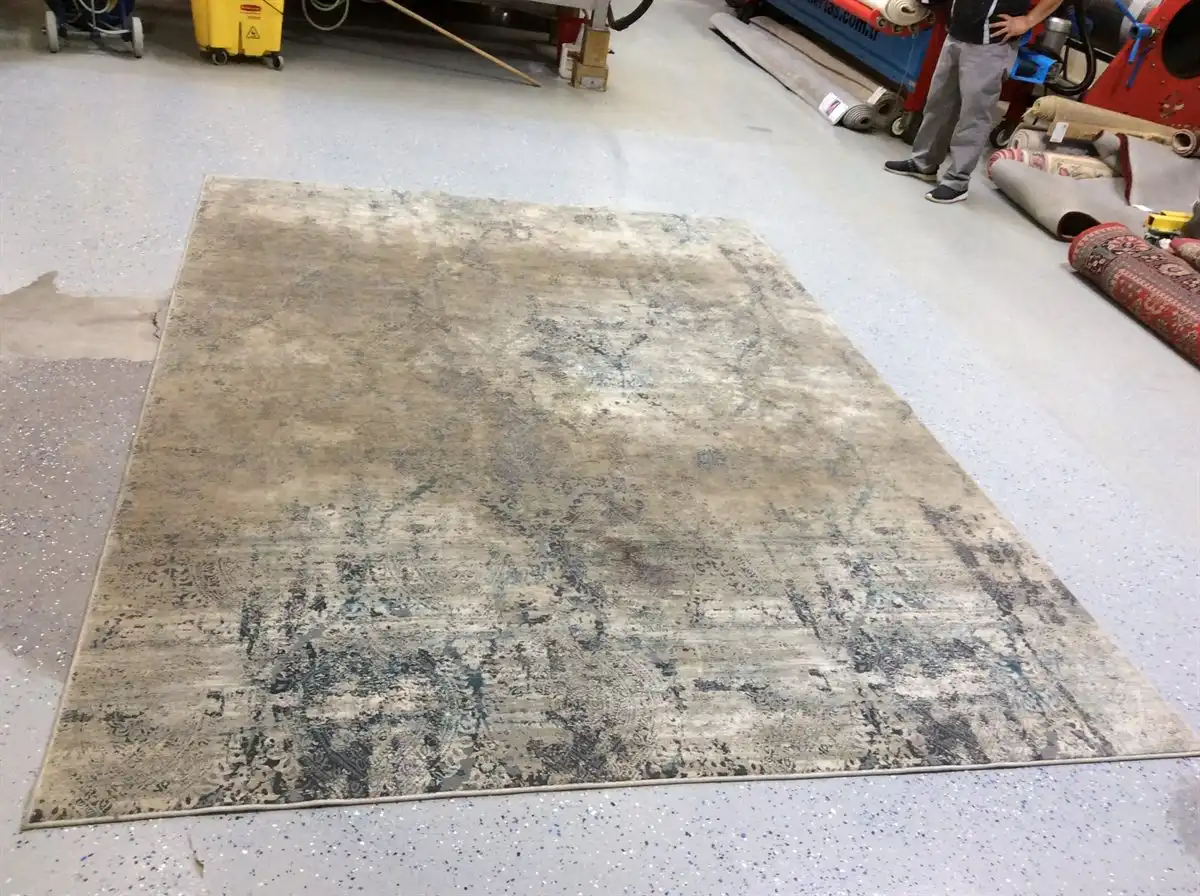 Viscose rug before cleaning