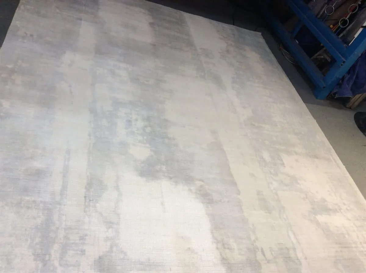 Rug after water damage treatment